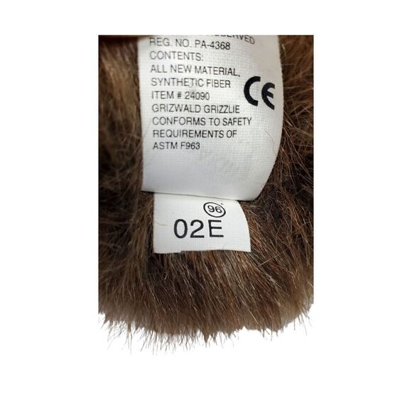Vintage Dakin Applause Grizwald Grizzlie Bear Plush Brown Realistic Laying 16" - Picture 9 of 11
